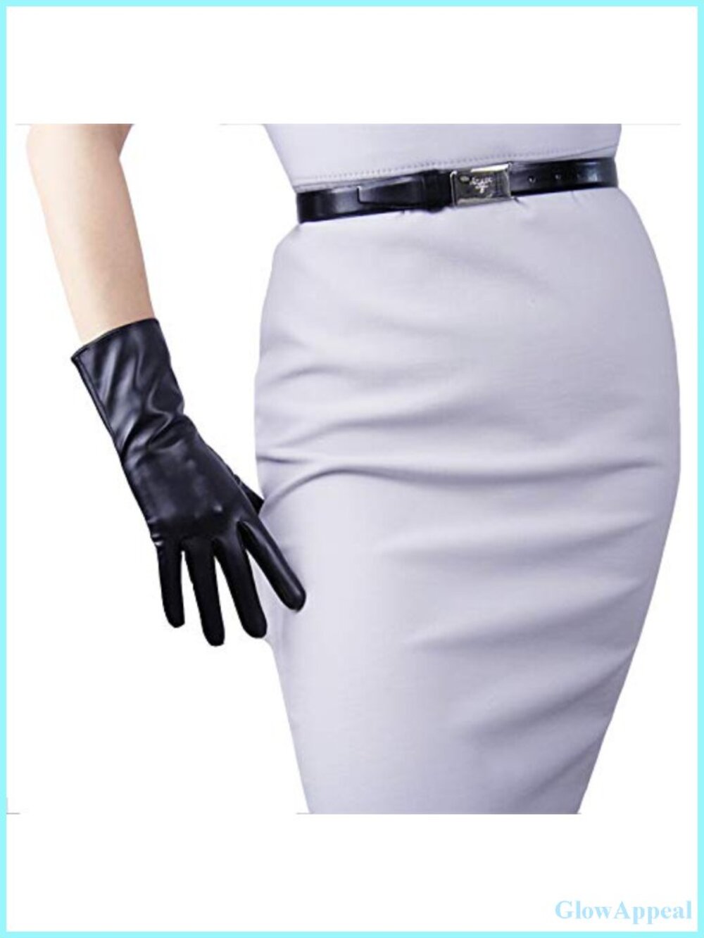 Women's Sexy Faux Leather Gloves 28cm Opera Length Unlined Driving Gloves